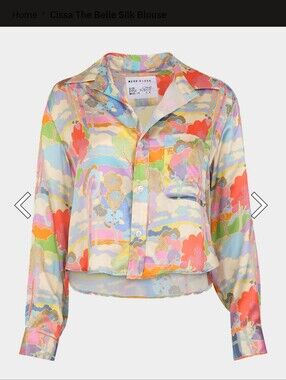 Wear Cissa Silk Pastel Watercolor Button-Up Blouse